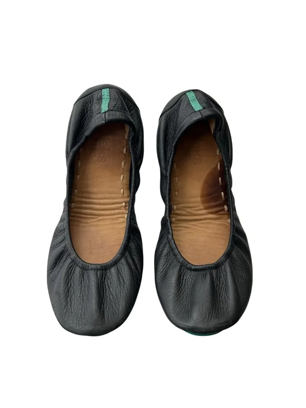 🩰 Tieks by Gavrieli Ballet Flats Sz 8 Matte Black Soft Full-Grain Nappa Leather